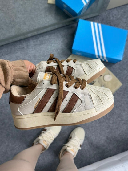 Adidas Super Star Plataforma - Off Marrom