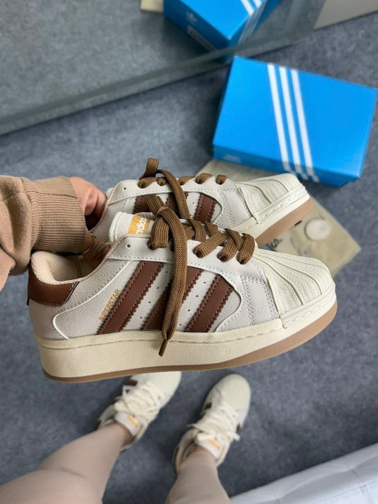 Adidas Super Star Plataforma - Off Marrom